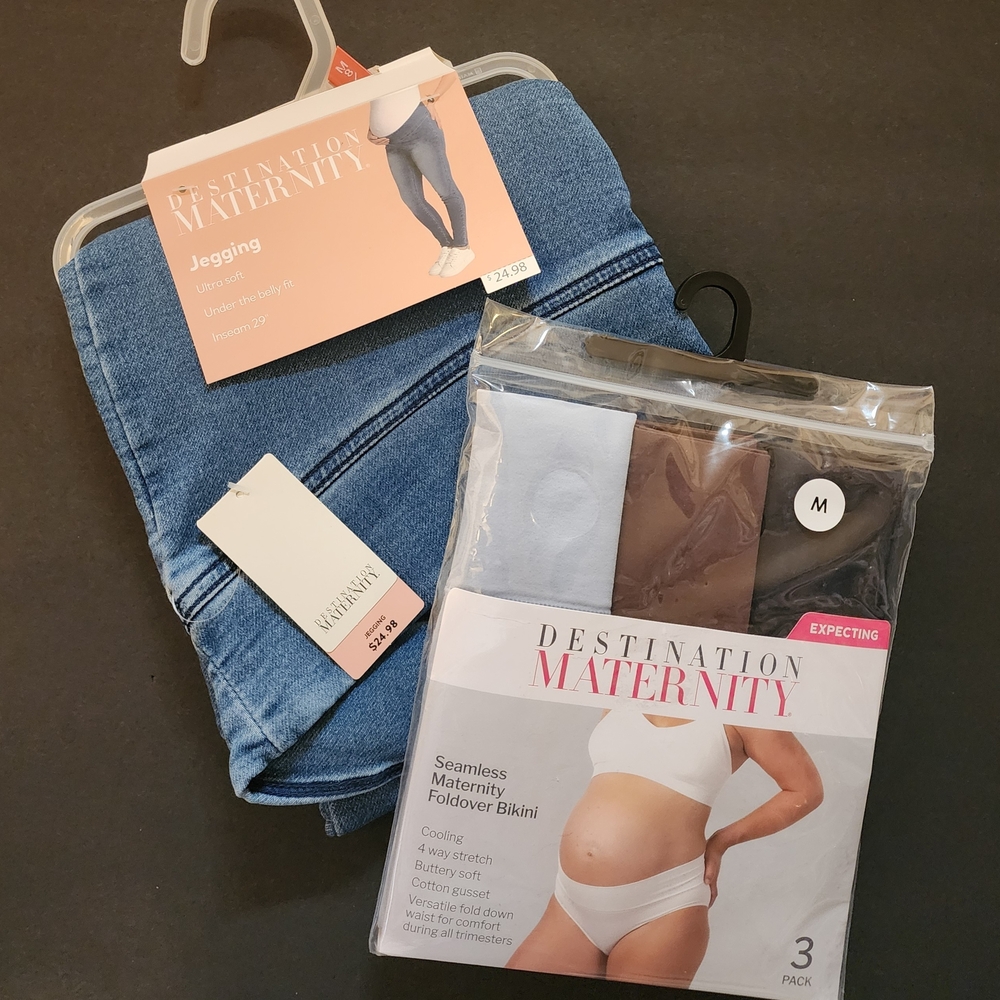 Destination Maternity Jegging and Bikini (3) Set, W-Size Med, New